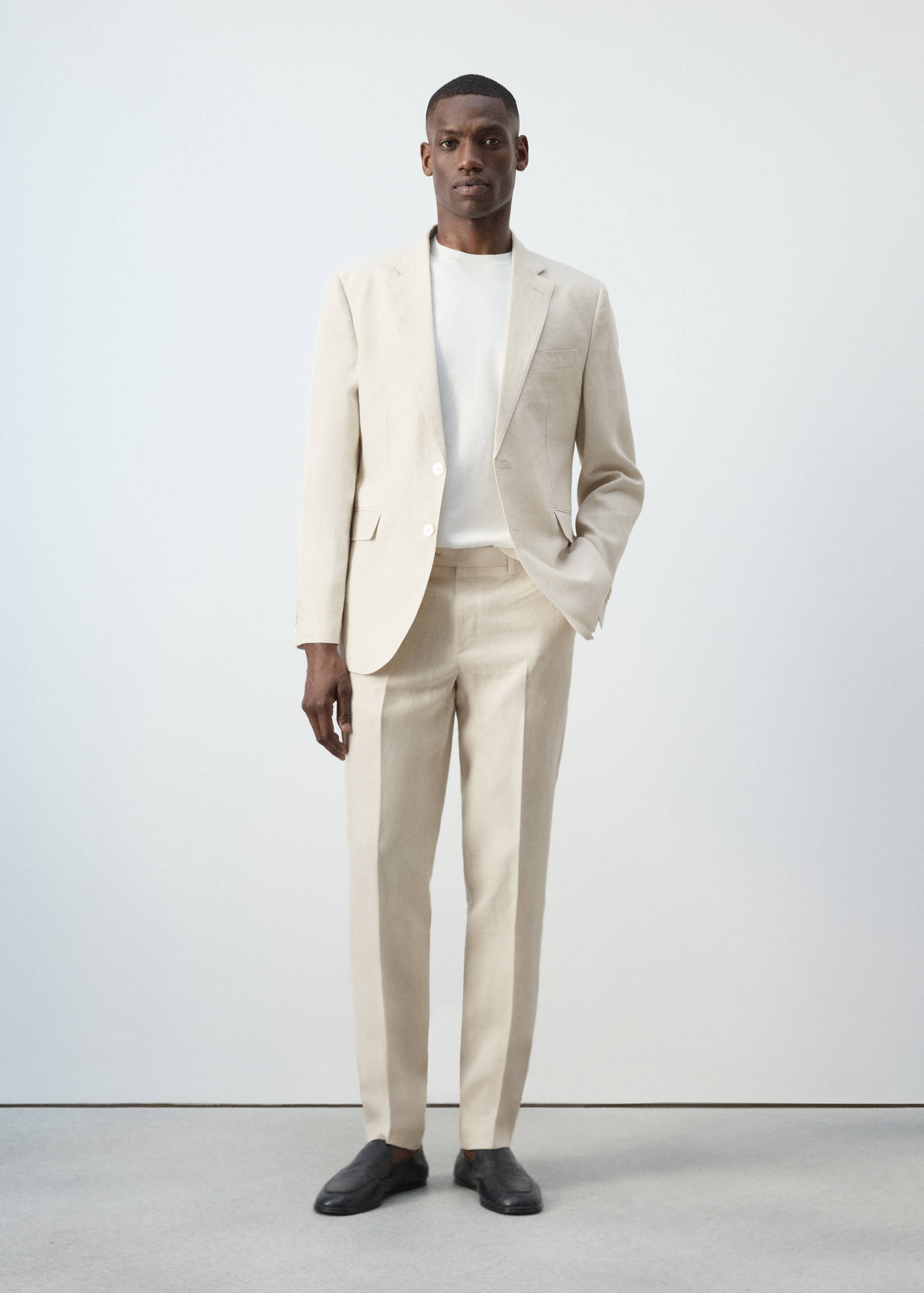 Pantalons vestit Amalfi 100% lli slim fit - Pla general