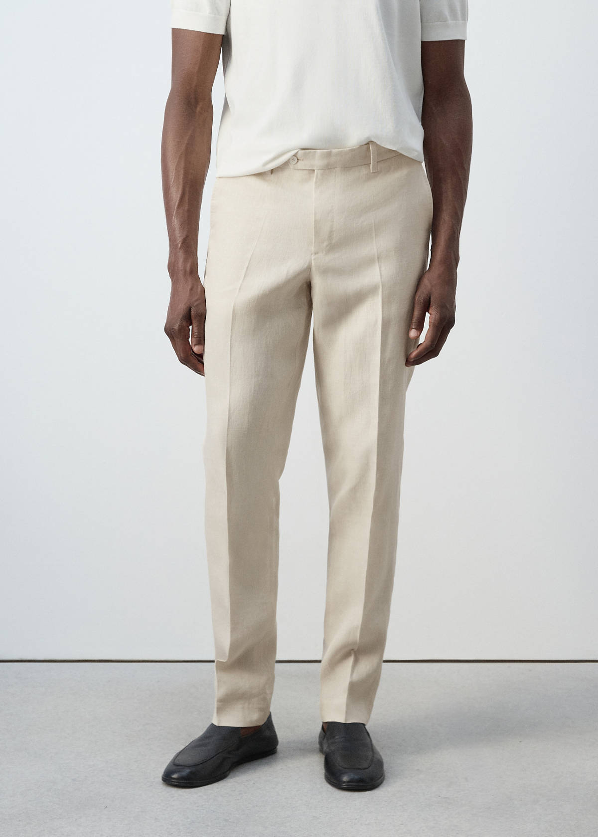 Amalfi slim fit suit trousers — Ecru