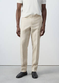 Amalfi slim fit suit trousers — Ecru 1