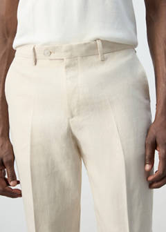 Amalfi slim fit suit trousers — Ecru 6