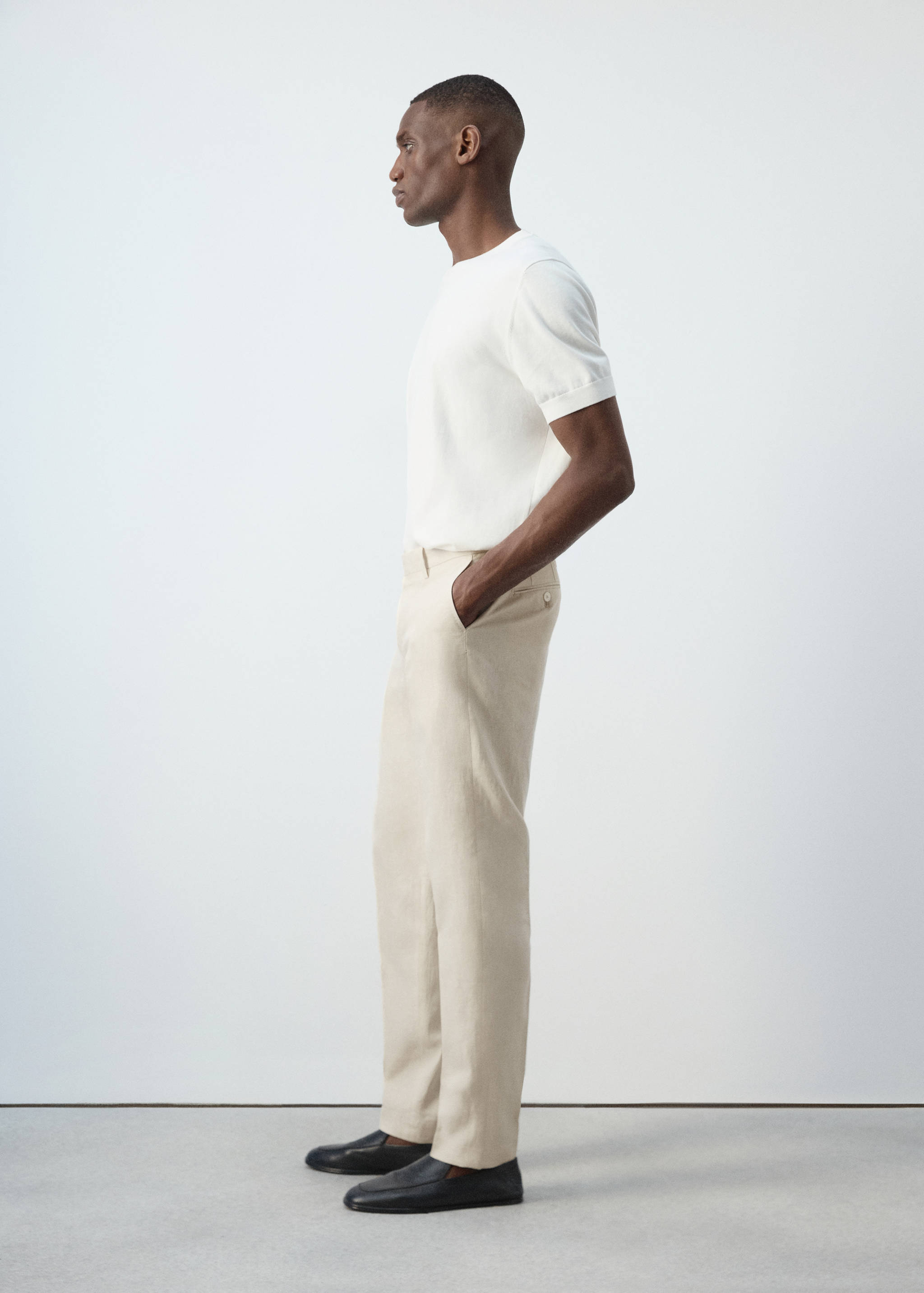 Pantalons vestit Amalfi 100% lli slim fit - Detall de l'article 2