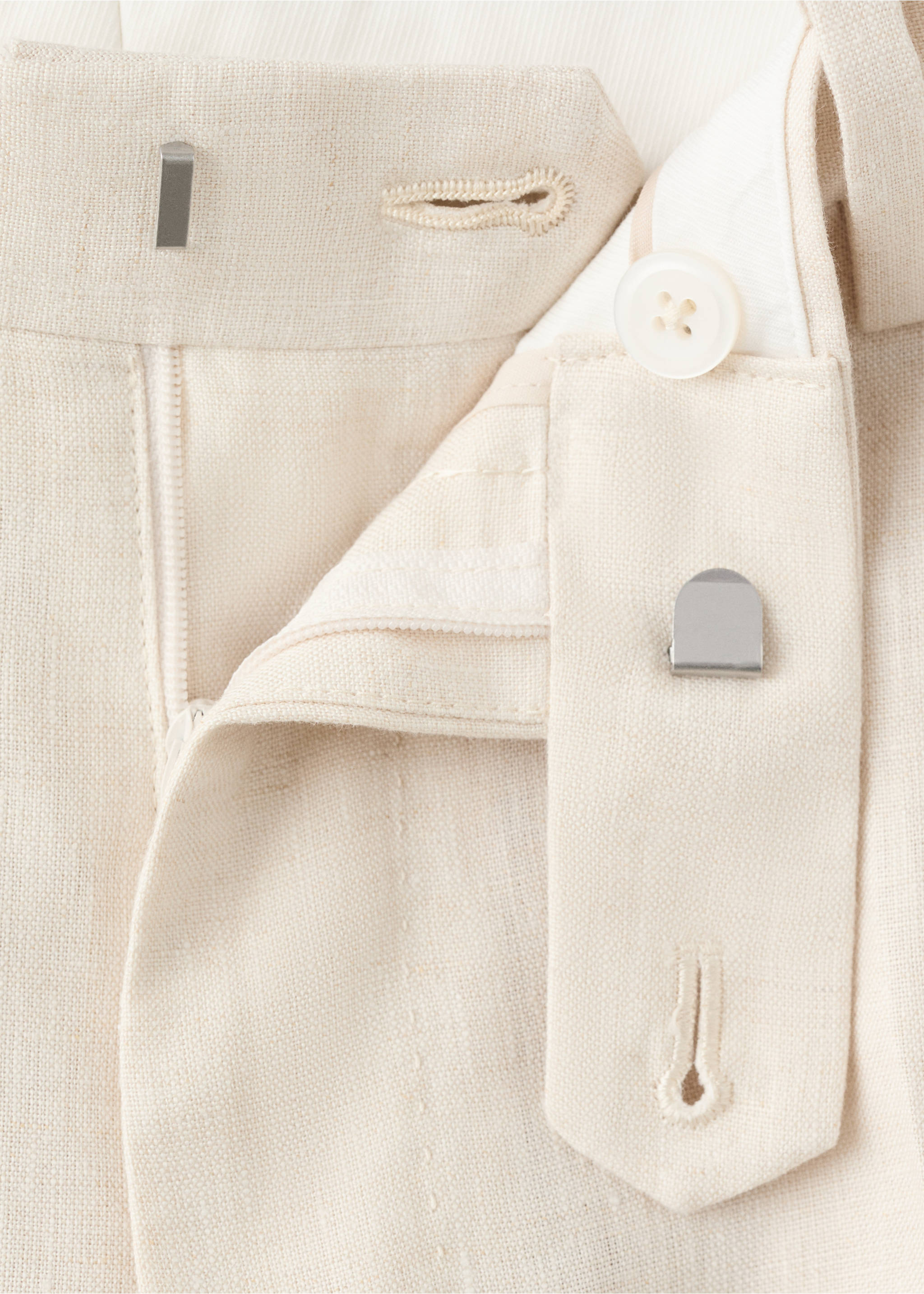 Pantalon costume Amalfi 100 % lin slim-fit - Détail de l'article 8, Écru. Ref: 37091389-02.
