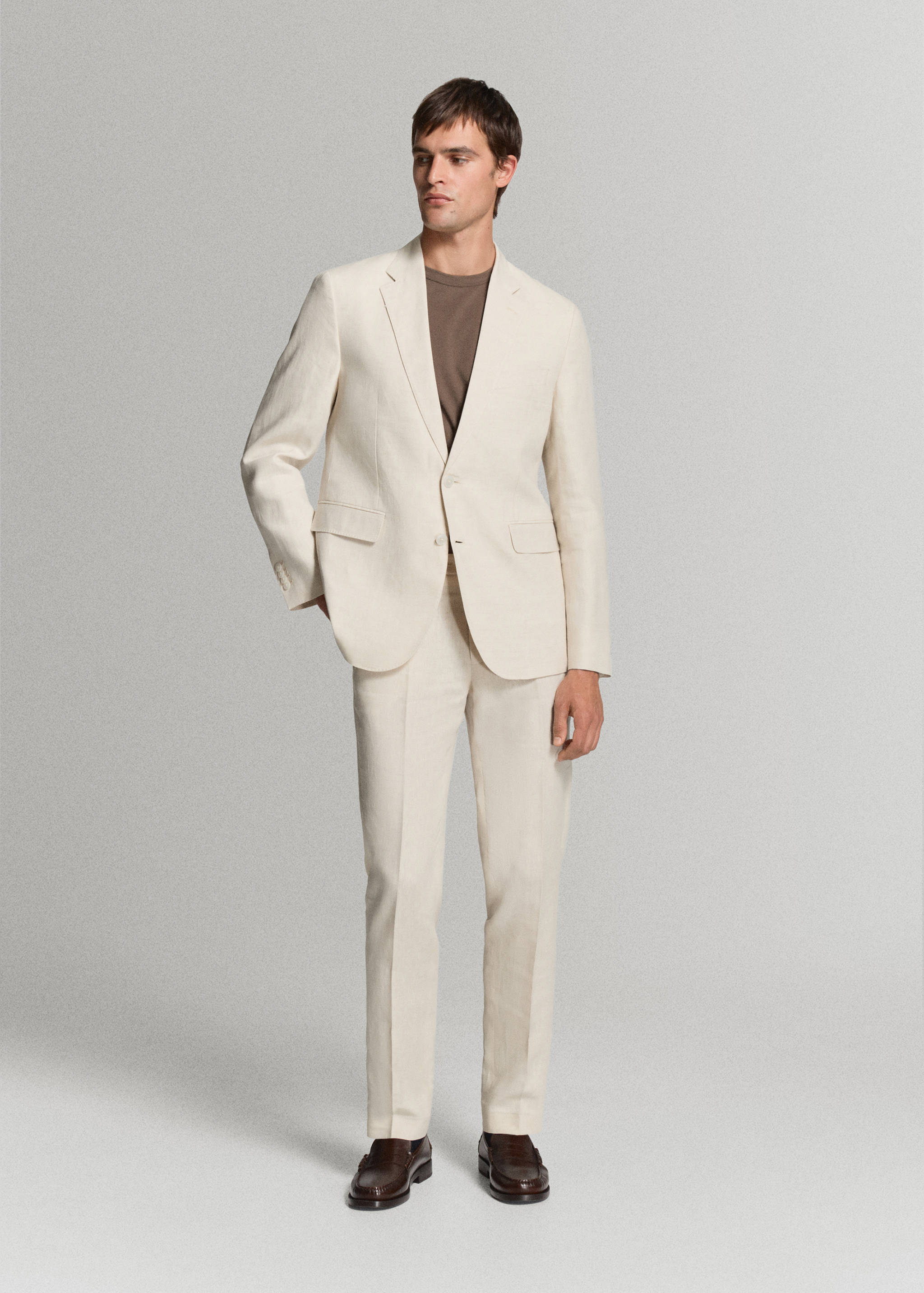 Amalfi 100% linen slim-fit suit trousers - General plane