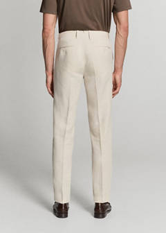 Amalfi slim fit suit trousers — Ecru 15