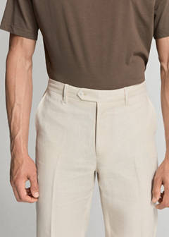 Amalfi slim fit suit trousers — Ecru 16