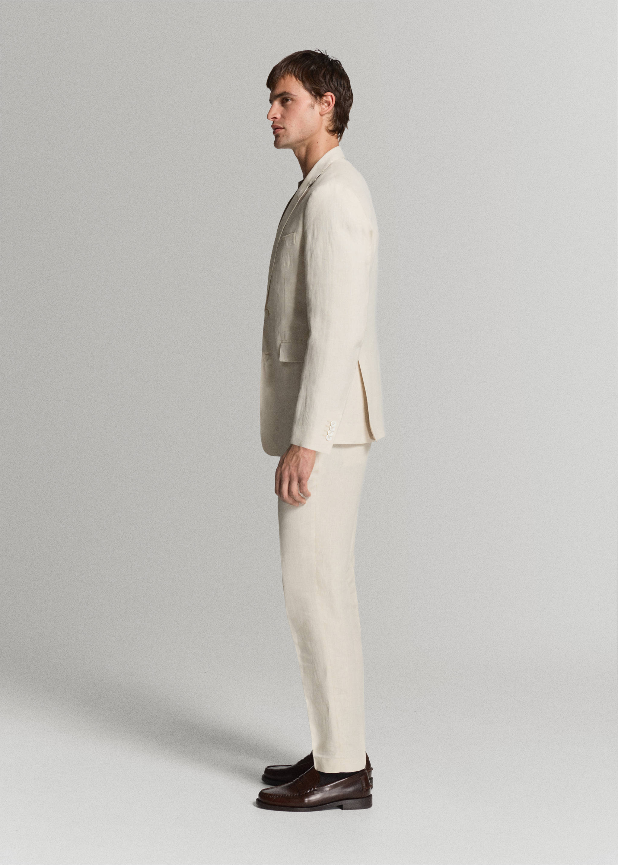 Pantalon costume Amalfi 100 % lin slim-fit - Détail de l'article 2, Écru. Ref: 37091389-01.