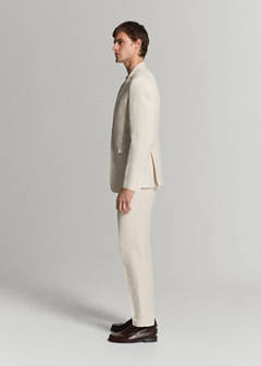 Amalfi slim fit suit trousers — Ecru 17