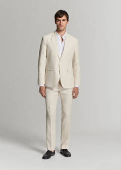 Amalfi slim fit suit trousers — Ecru 20