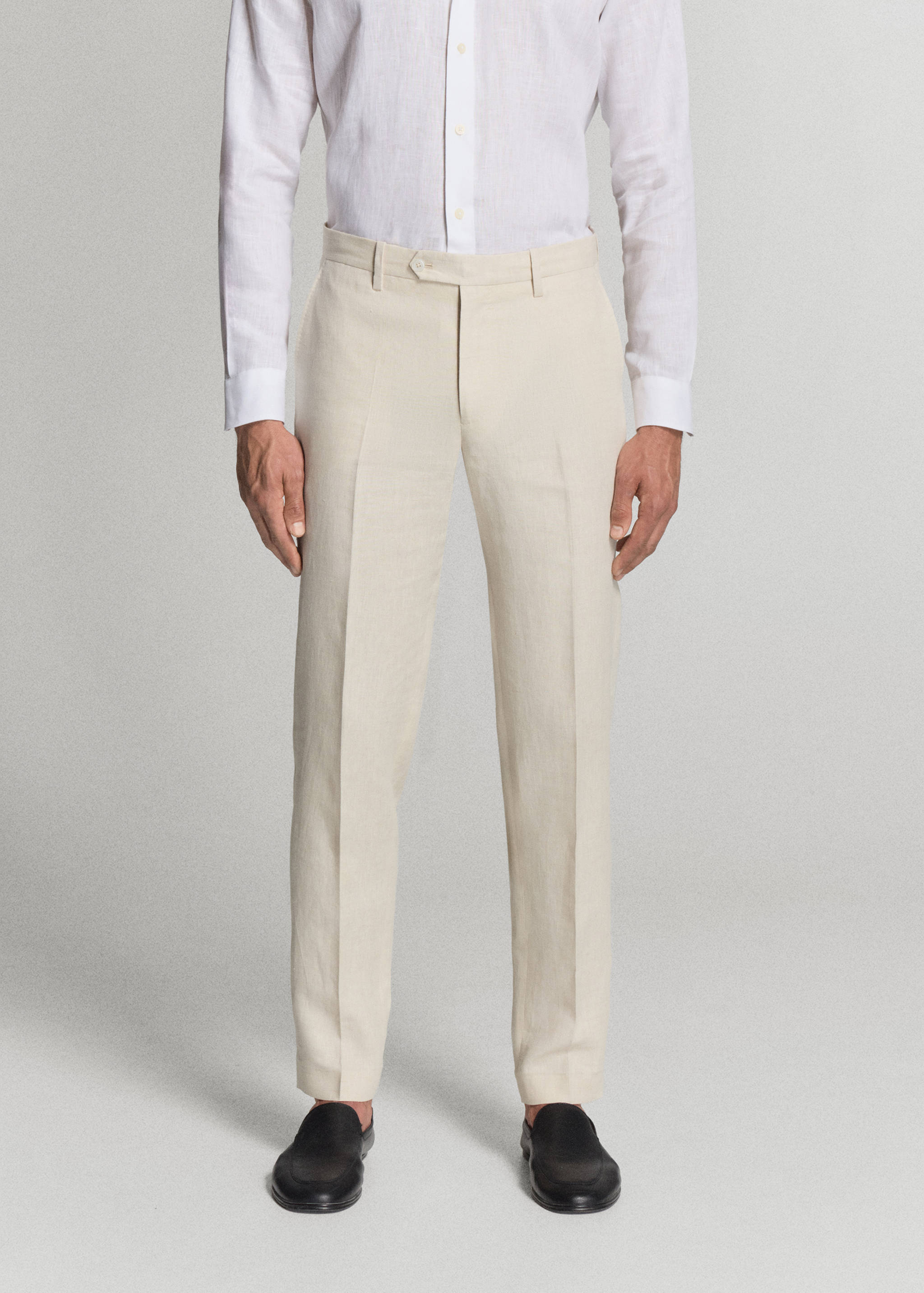 Pantalón traje Amalfi 100% lino slim fit - Plano medio