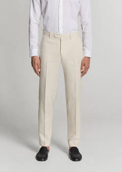 Amalfi slim fit suit trousers — Ecru 19