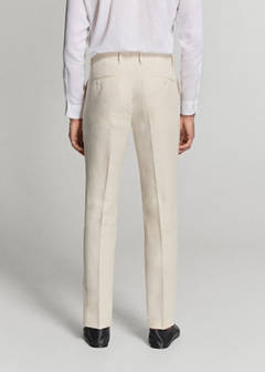 Amalfi slim fit suit trousers — Ecru 21
