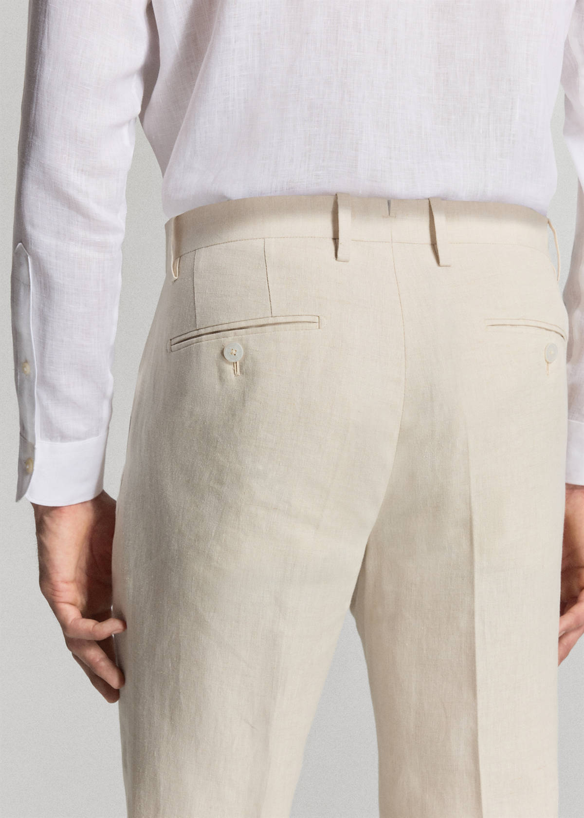 Amalfi slim fit suit trousers — Ecru