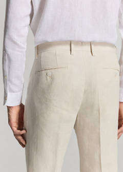 Amalfi slim fit suit trousers — Ecru 22