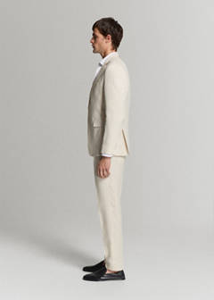Amalfi slim fit suit trousers — Ecru 23