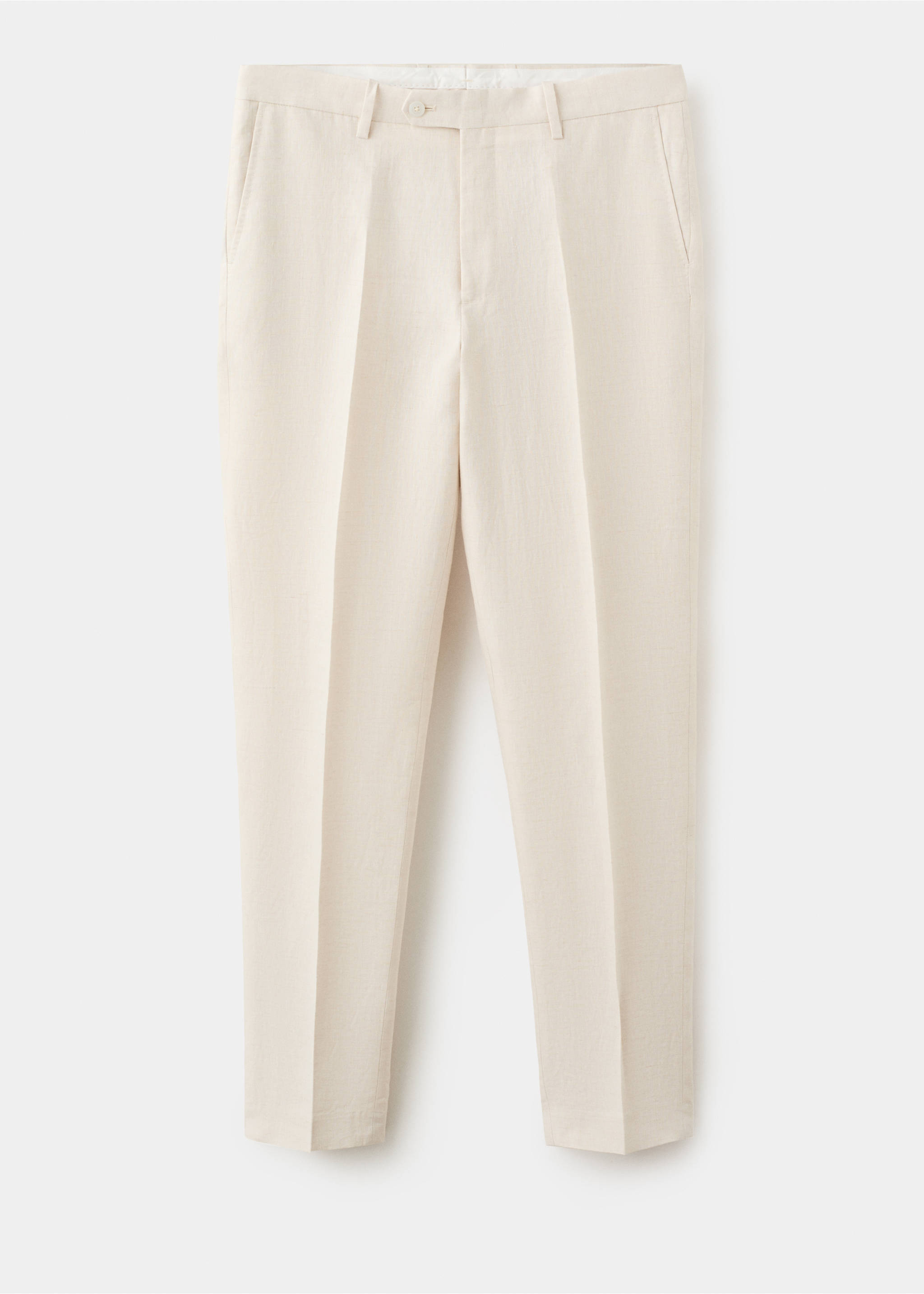 Pantalon costume Amalfi 100 % lin slim-fit - Article sans modèle, Écru. Ref: 37091389-02.