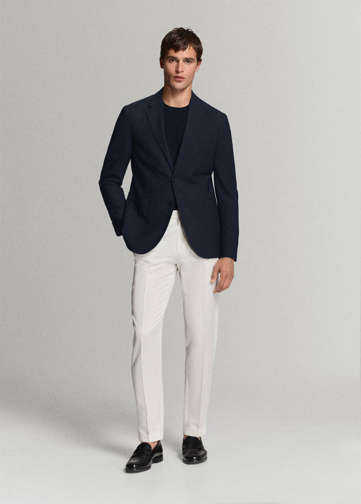 Slim-fit jacket with pockets — Navy