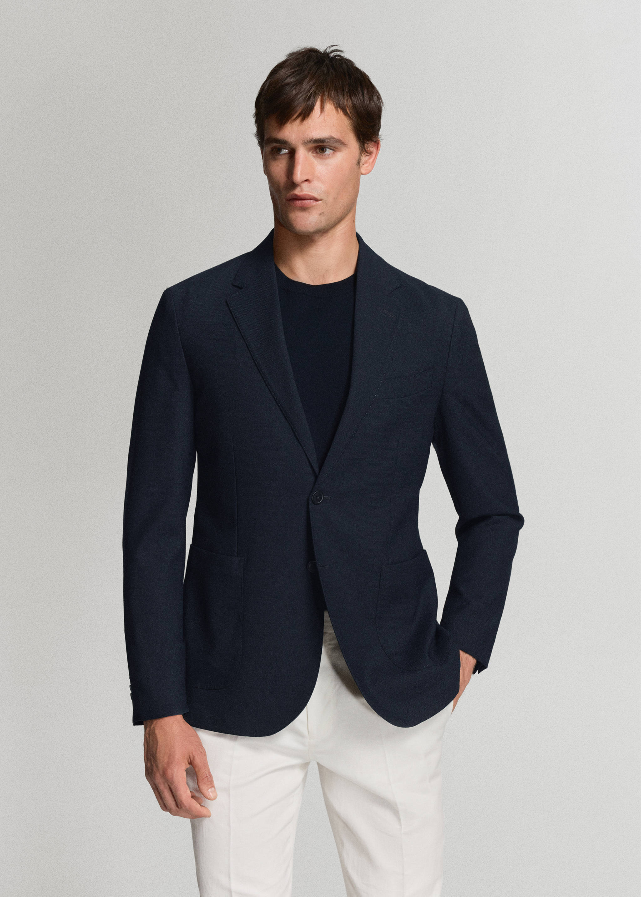 Slim-fit jacket with pockets - Medium plane