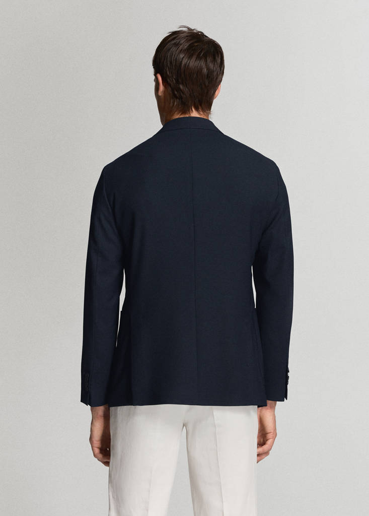 Slim-fit jacket with pockets — Navy