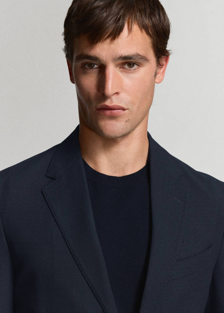 Slim-fit jacket with pockets — Navy