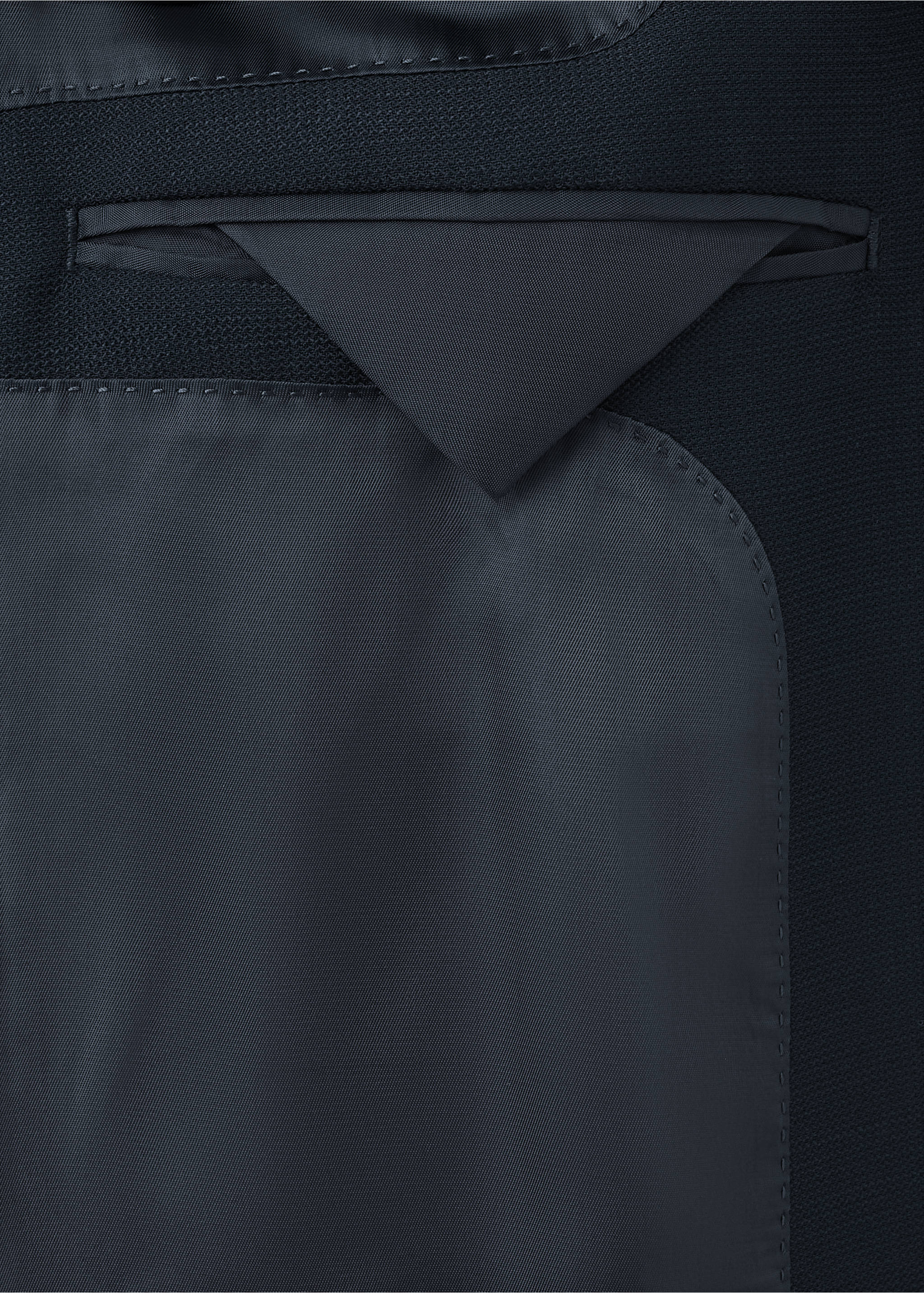 Slim-fit jacket with pockets - Details of the article 8, Navy. Ref: 37091390-00.