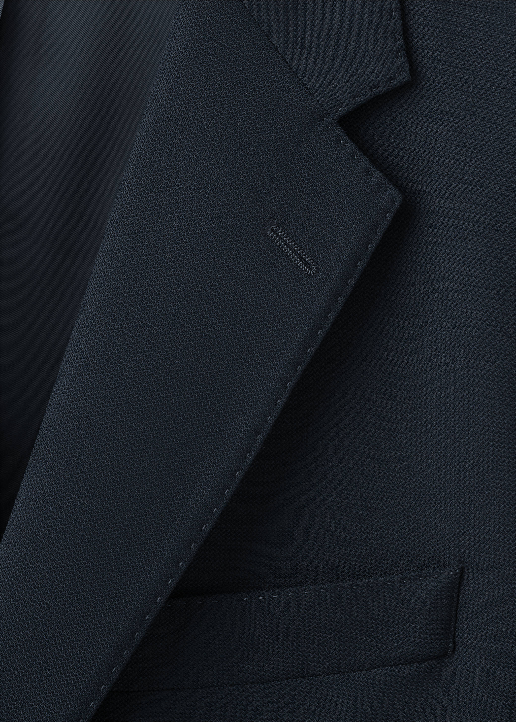 Slim-fit jacket with pockets - Details of the article 0, Navy. Ref: 37091390-00.