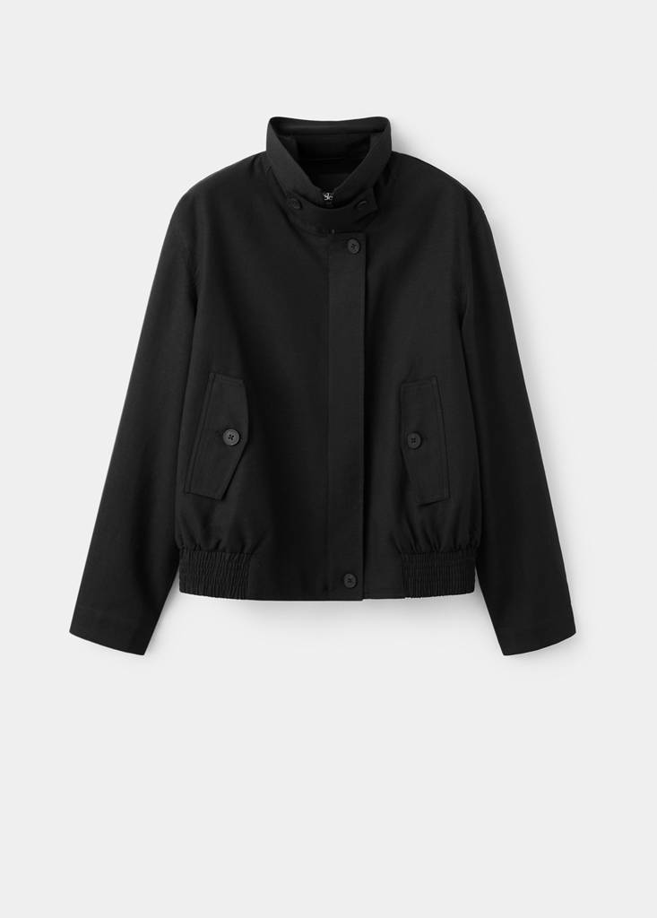 Funnel-neck bomber jacket — Black