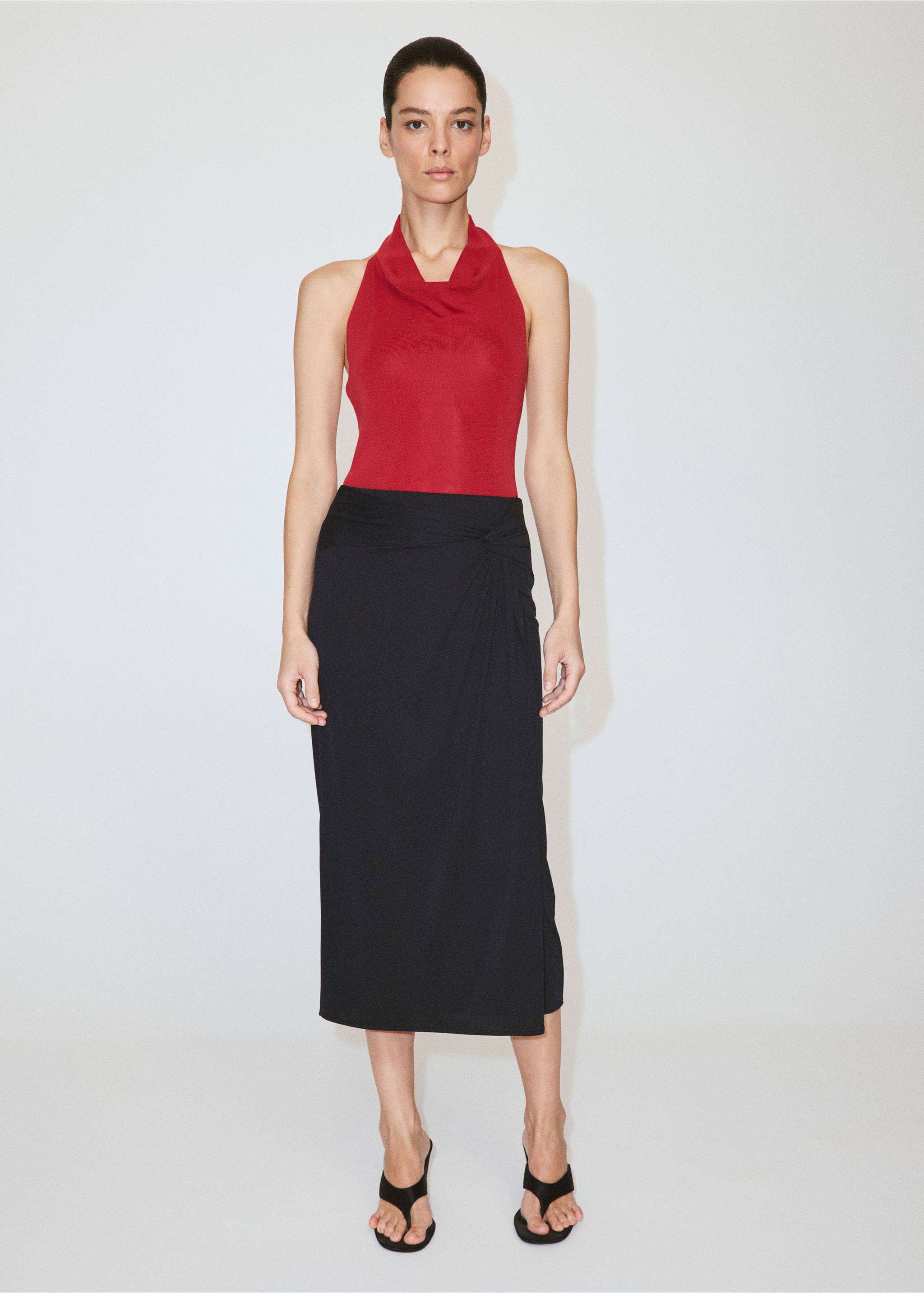 Ruched fitted skirt - General plane, Charcoal. Ref: 37091392-00.
