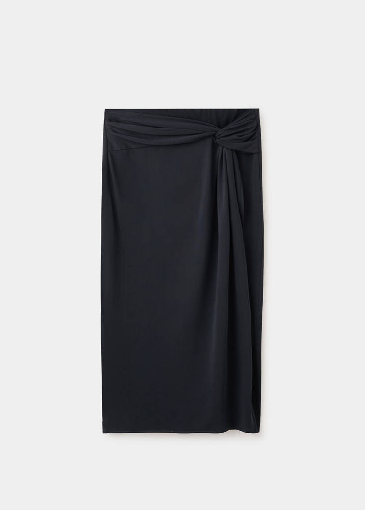 Ruched fitted skirt — Charcoal