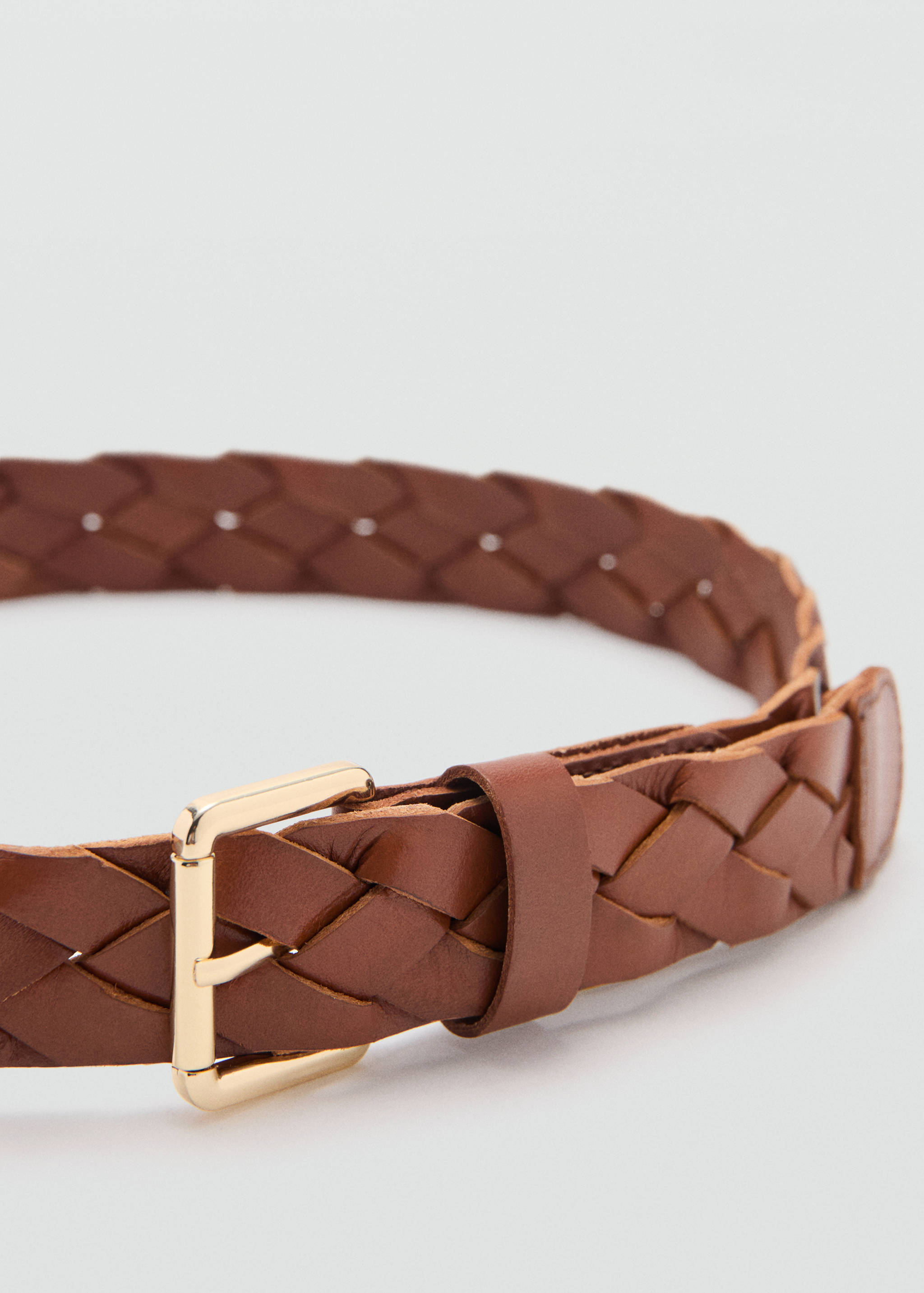 Braided leather belt - Medium plane