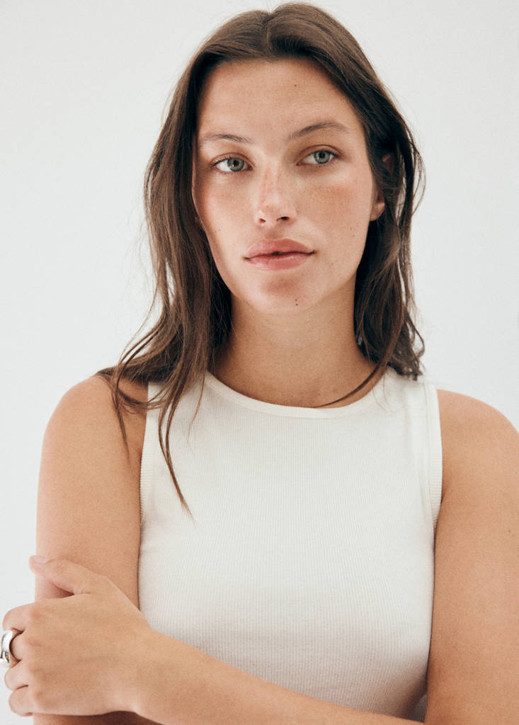 Ruched detail top — White