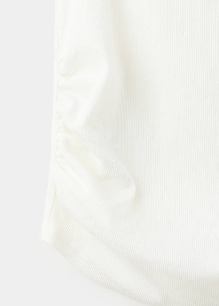 Ruched detail top — White
