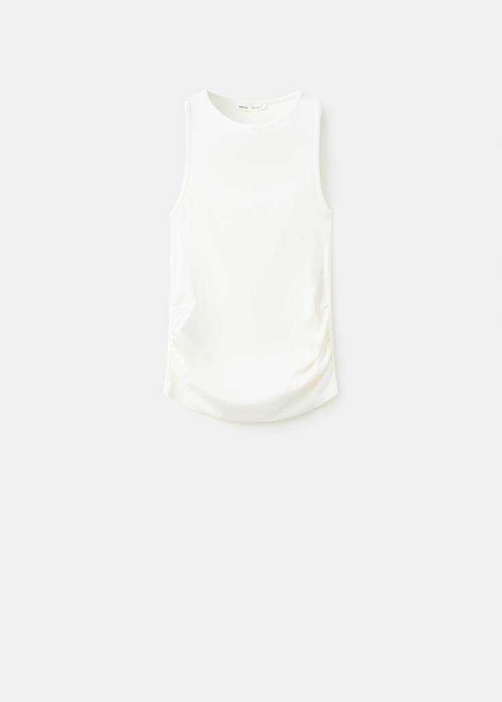 Ruched detail top — White