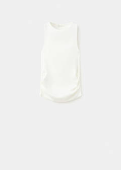 Ruched detail top — White 5
