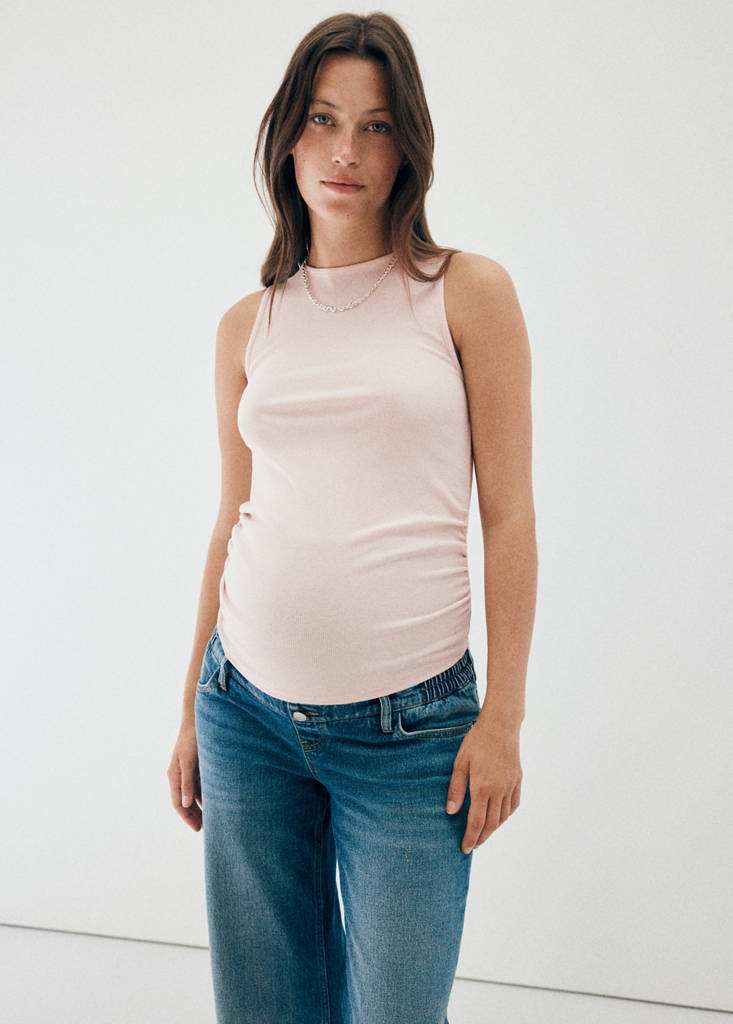 Ruched detail top — Pastel Pink