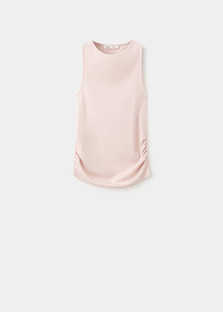Ruched detail top — Pastel Pink