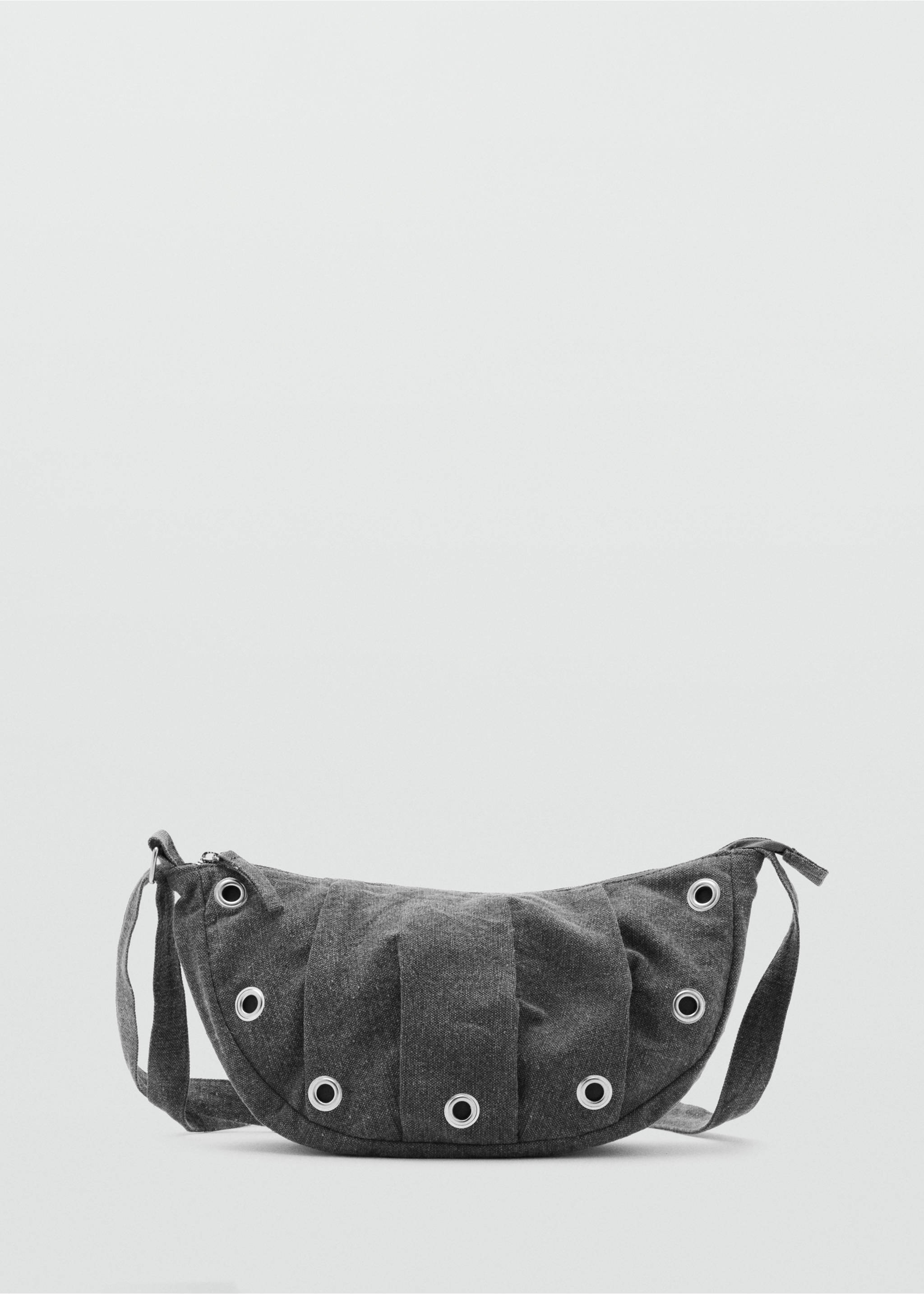 Crossbody bag with eyelets - Article without model, Grey. Ref: 37091395-00.