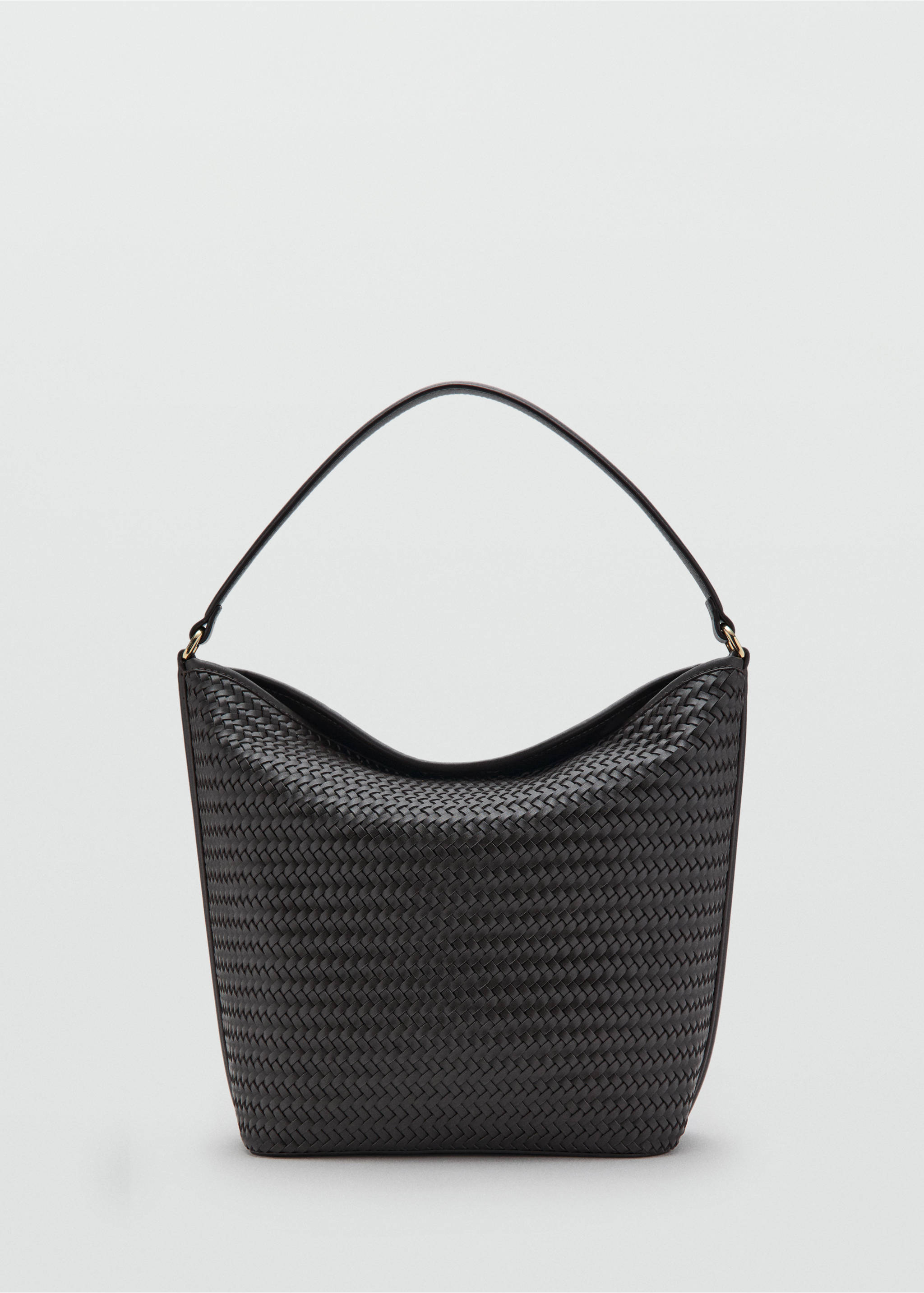 Braided bucket shoulder bag - Article without model, Chocolate. Ref: 37091397-00.