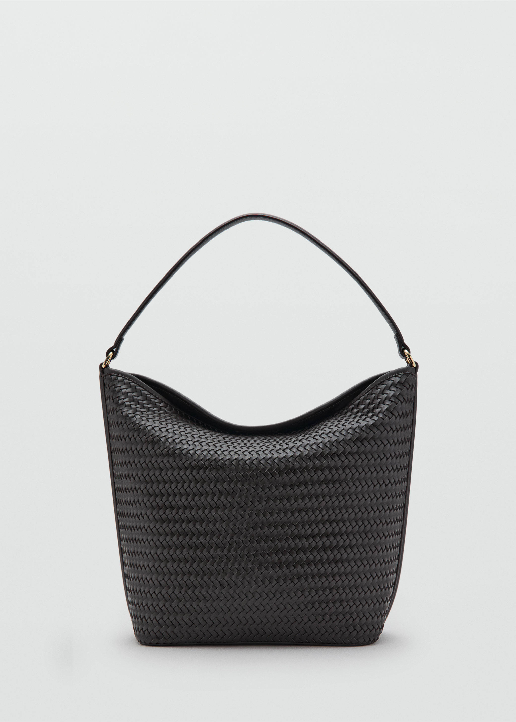 Braided shoulder bucket bag - Article without model, Chocolate. Ref: 37091397-00.