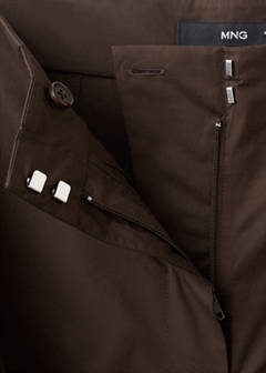 Straight-leg trousers with detachable scarf — Chocolate 7