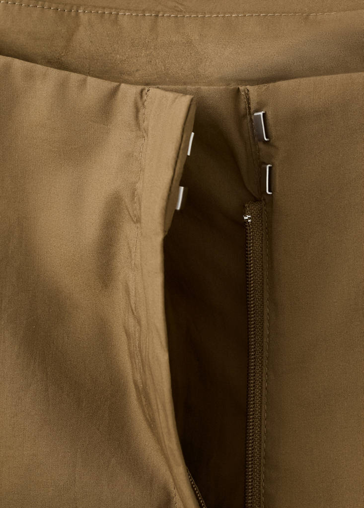 Straight-leg trousers with detachable scarf — Khaki