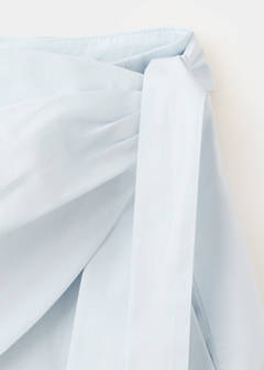 Straight-leg trousers with detachable scarf — Sky Blue 9