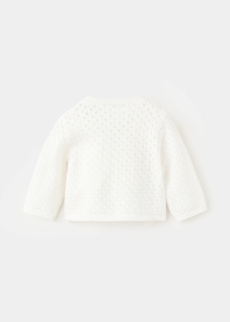 Openwork knit cardigan — Off White