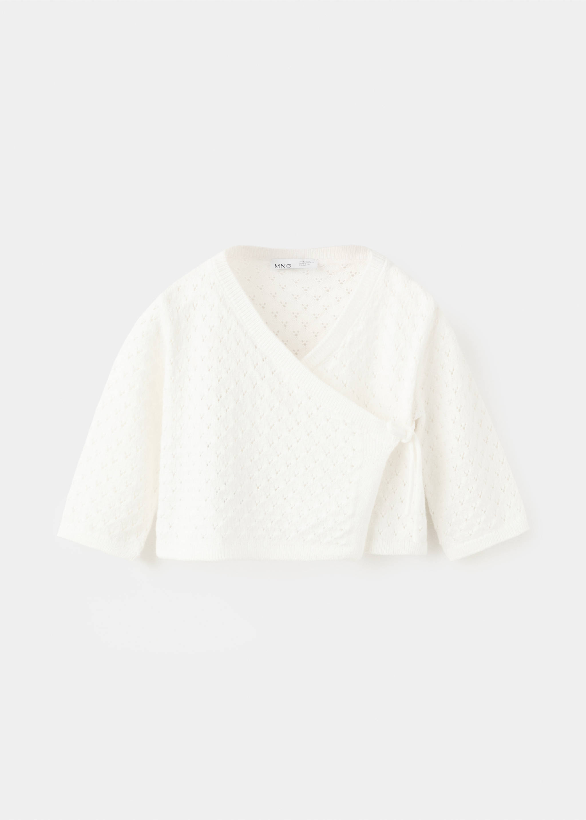 Openwork knit cardigan - Article without model, Off White. Ref: 37091400-00.