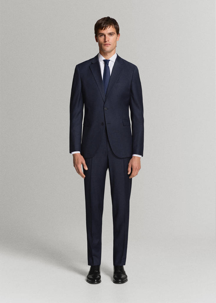Turin 100% wool suit trousers — Dark Navy