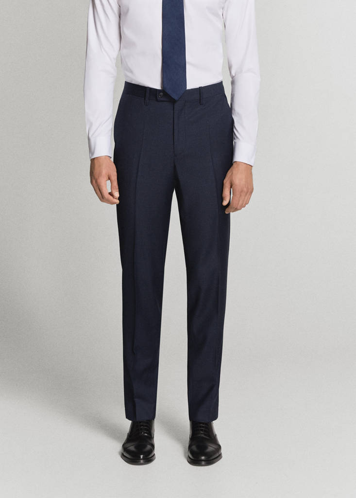 Turin 100% wool suit trousers — Dark Navy