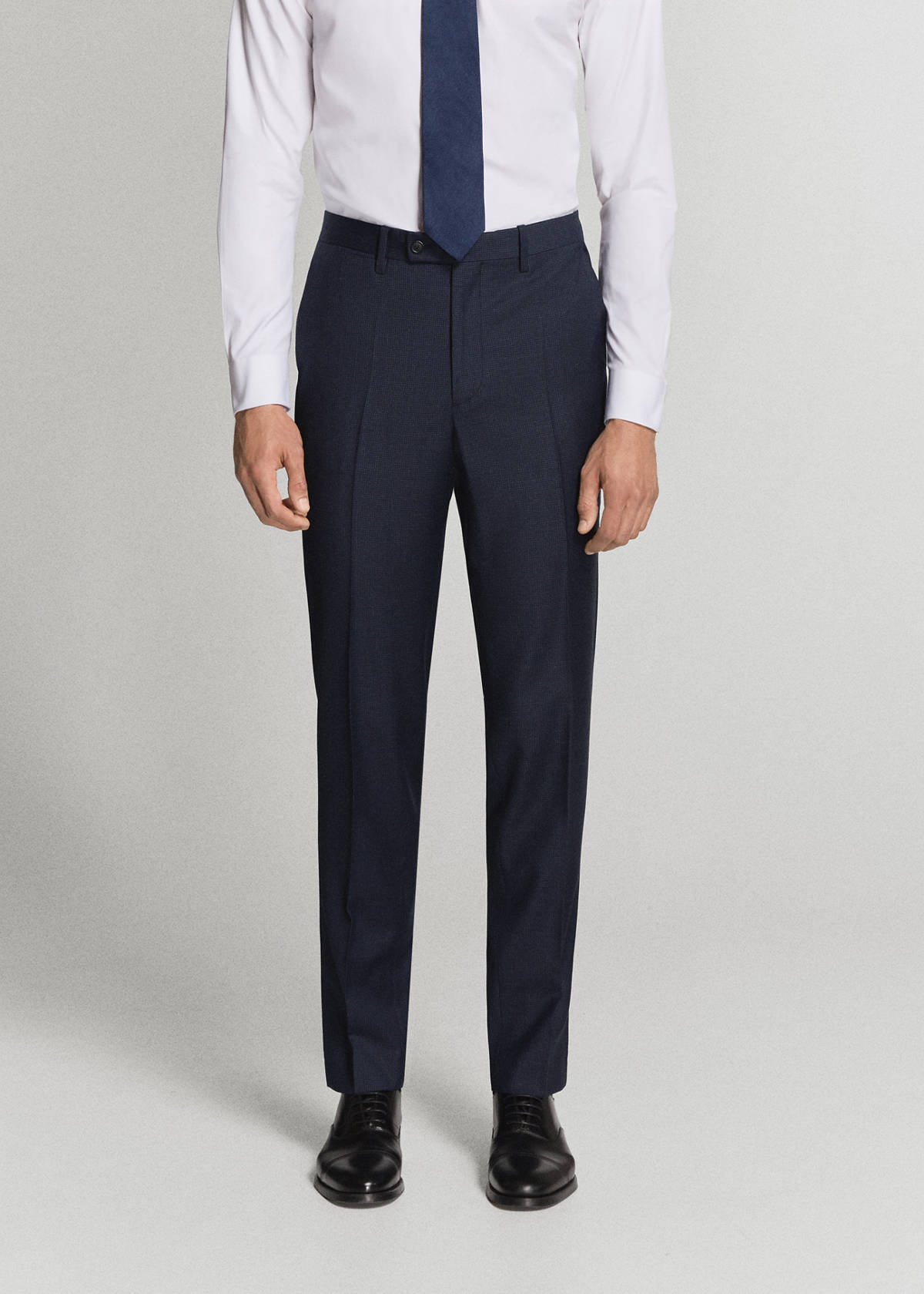 Turin suit trousers, 100% virgin wool, slim fit — Dark Navy