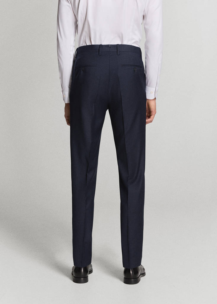 Turin 100% wool suit trousers — Dark Navy