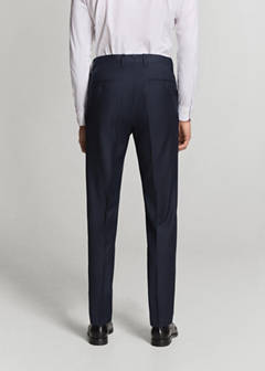 Turin suit trousers, 100% virgin wool, slim fit — Dark Navy 3