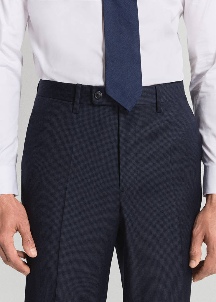 Turin 100% wool suit trousers — Dark Navy