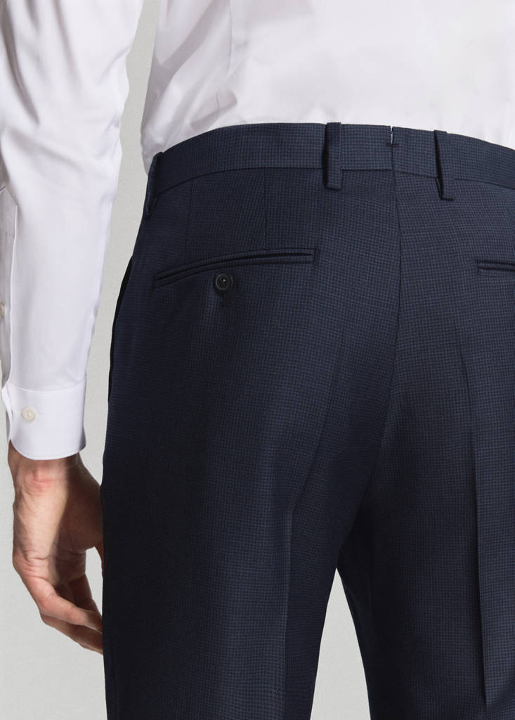 Turin 100% wool suit trousers — Dark Navy